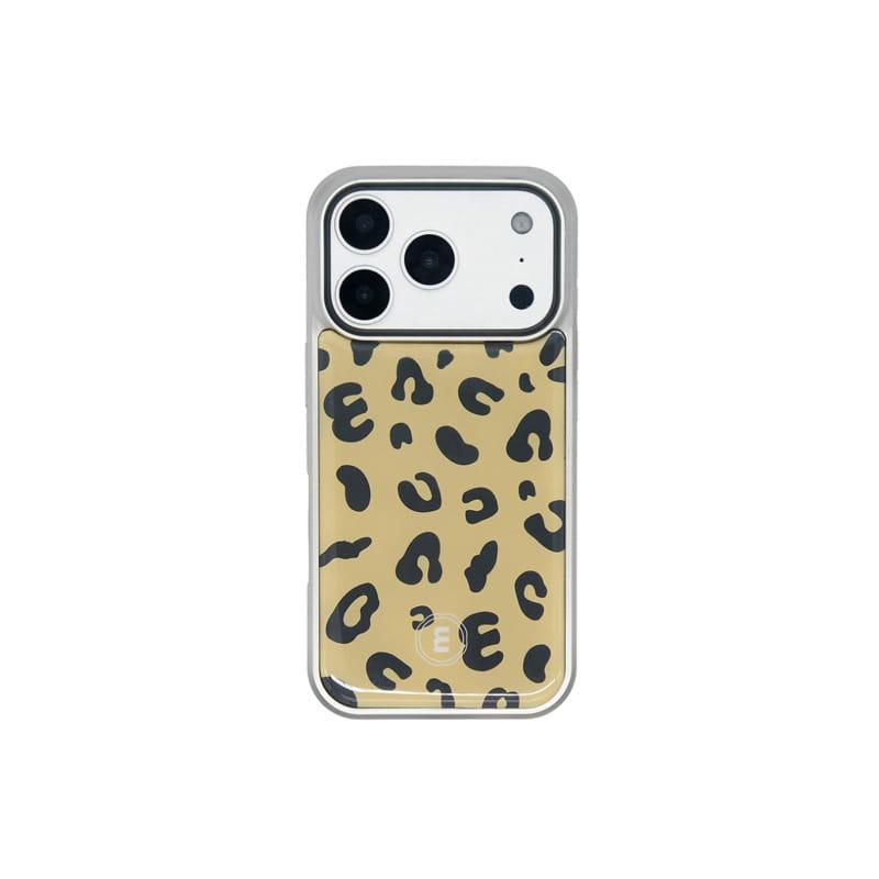 silver iphone case - leopard