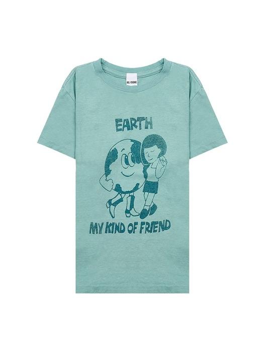 리던 공용 클래식 어스 반팔 티셔츠 024 02WCGT280 SEAFOAM