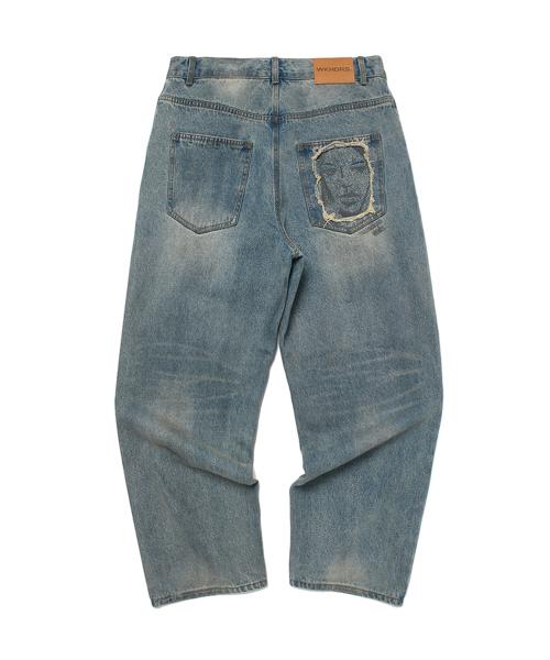 FACE DENIM PANTS (DENIM)