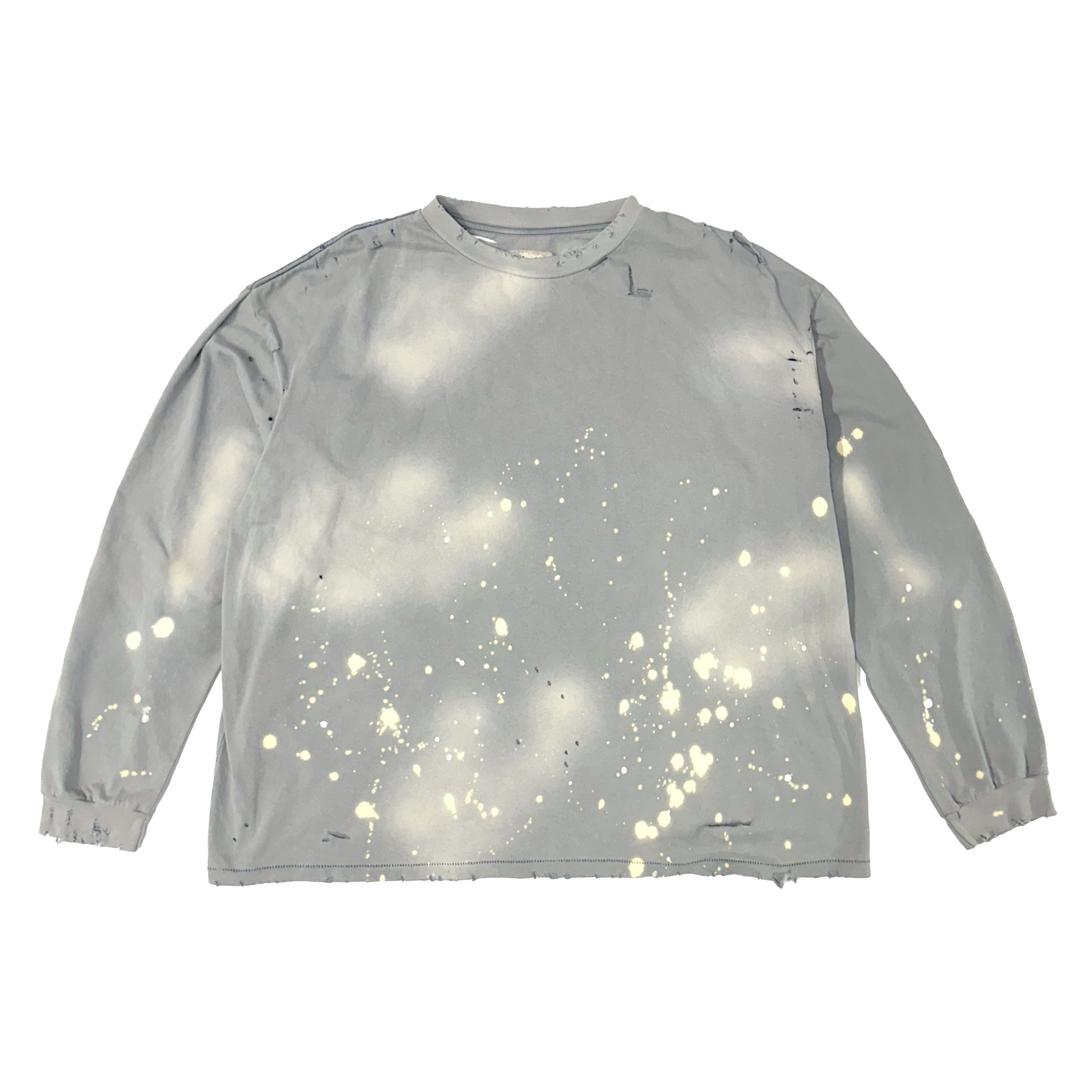 PAINTED VTG L/S TEE - WASHED GREY