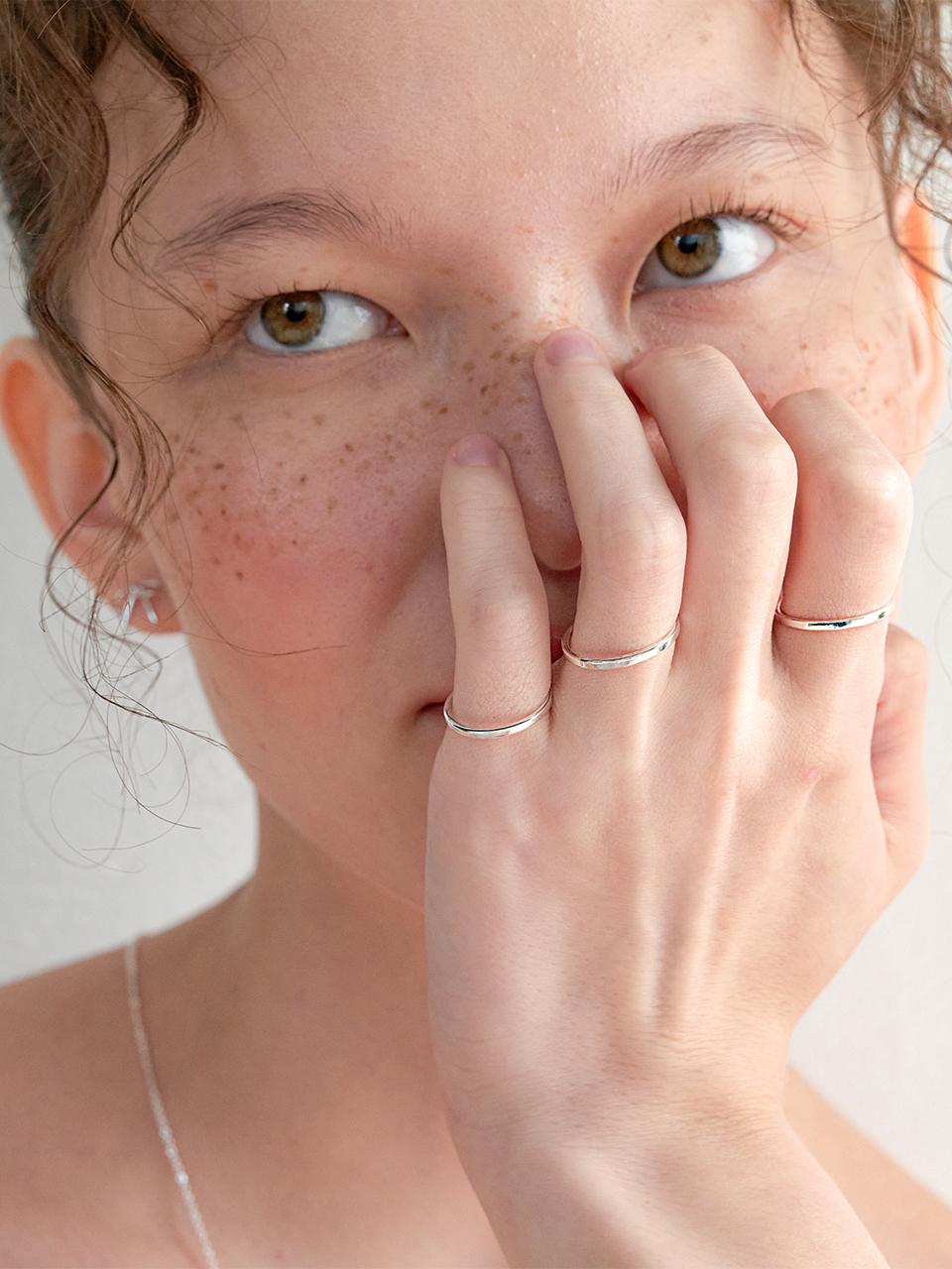 오블라 SLIM MELTING RING SET (2PCS) JR005