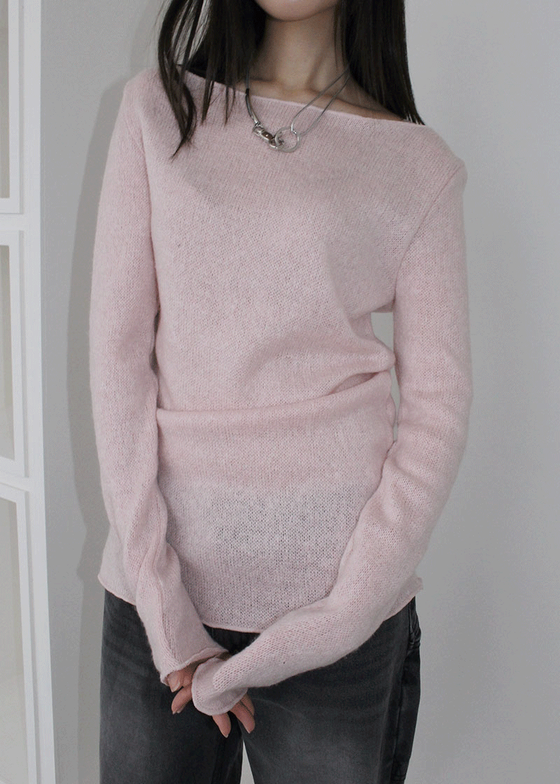 SLIT LONG SLEEVE KNIT (4color)