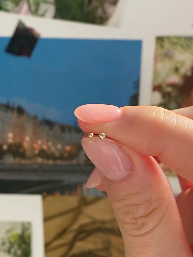 14K 초미니 볼 피어싱 귀걸이 1.5mm 2mm 화이트골드
