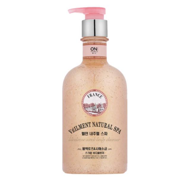 온더바디 벨먼 내추럴 스파 블랙로즈&사해소금 스크럽 바디워시 400g