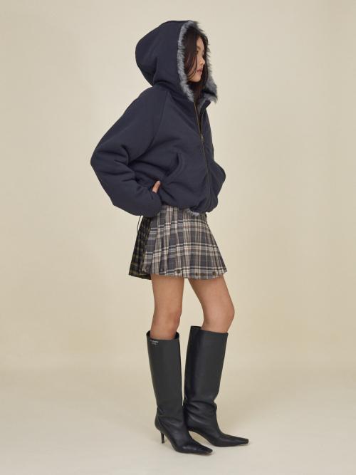 MOOR REVERSIBLE FUR JACKET (CHARCOAL)