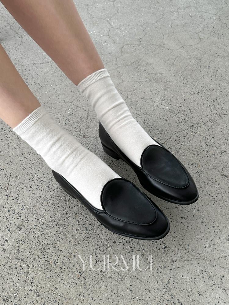 유이르무이 브뤼셀 가죽 스웨이드 클래식 플랫 단화 로퍼 2.5cm