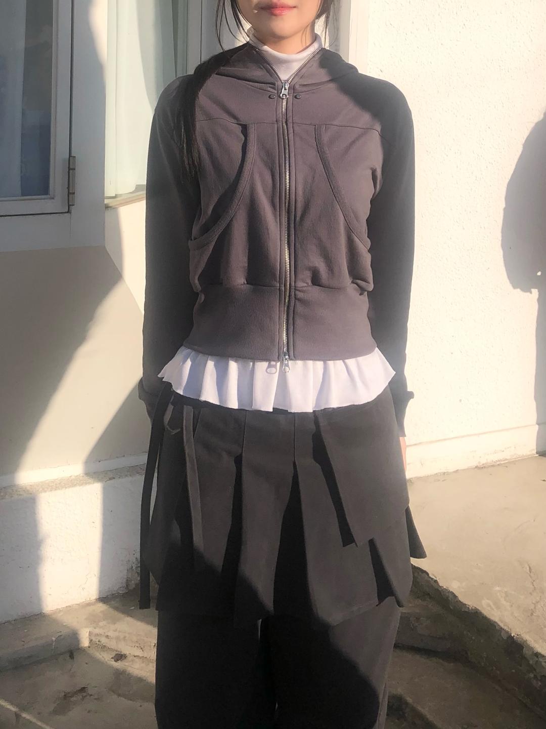 Luna Rivet Hood Zip-up(2way,2color)