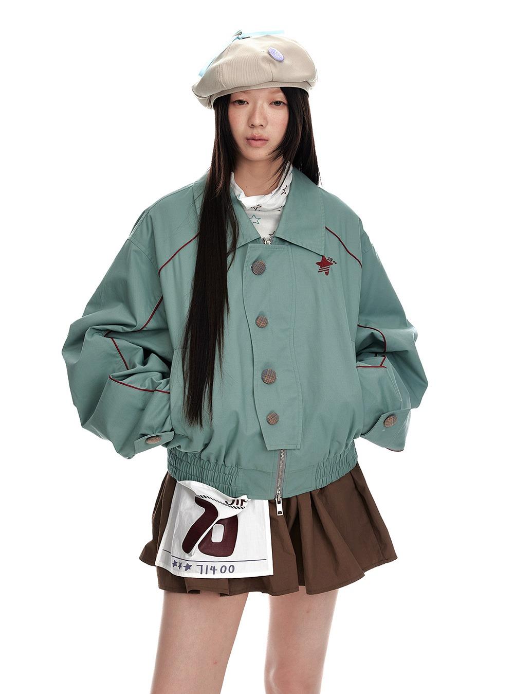 Ash Turtleneck Loose Fit Windbreaker