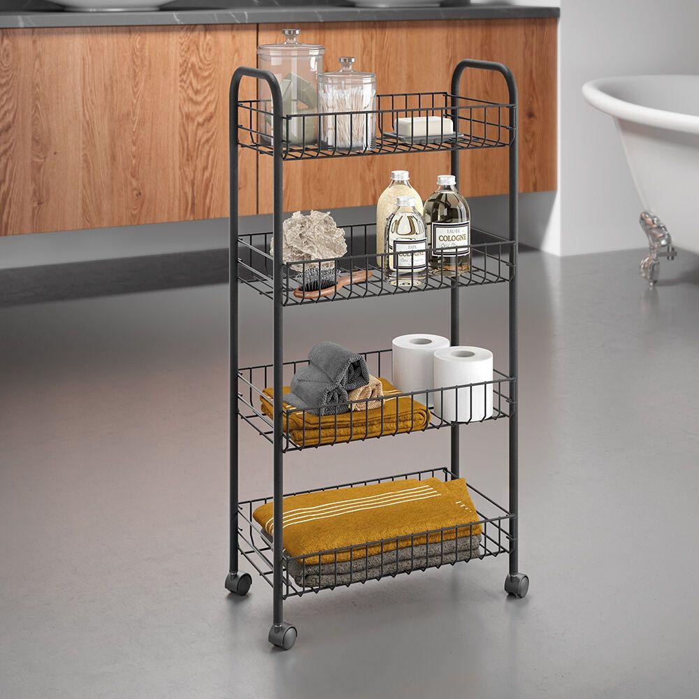 메탈텍스 아스코나 4단 무빙 트롤리 라바 블랙