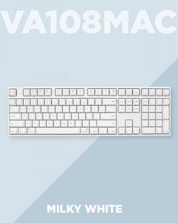VARMILO VA108MAC V2 밀키 화이트 PBT 염료승화 영문 저소음적축