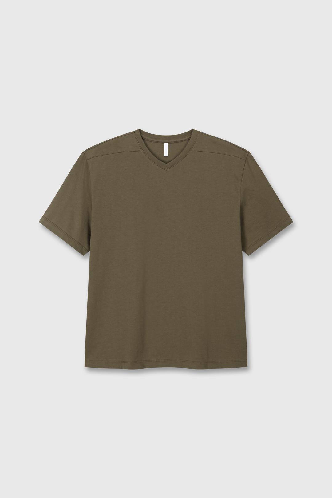 Mono v neck t-shirts(Sepia)