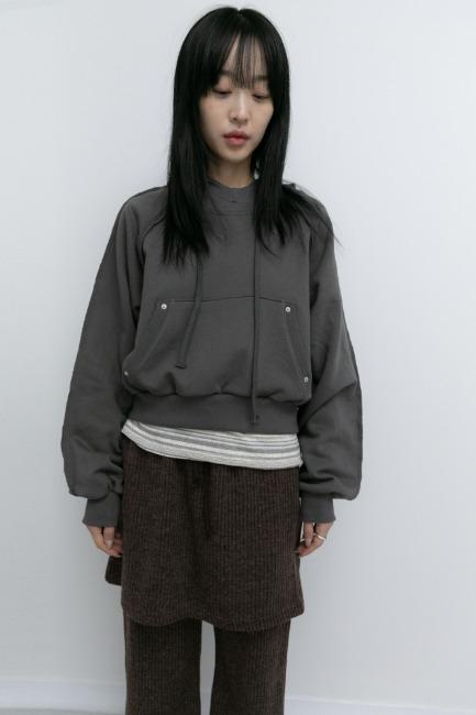 raglan line crop hood(3colors)