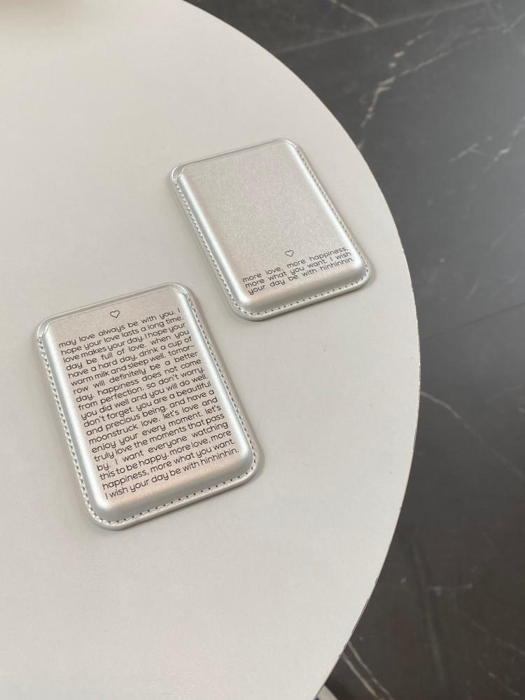 hinhinhin 힌힌힌 | heart lettering card wallet (silver) 하트 레터링 맥세이프 카드 지갑