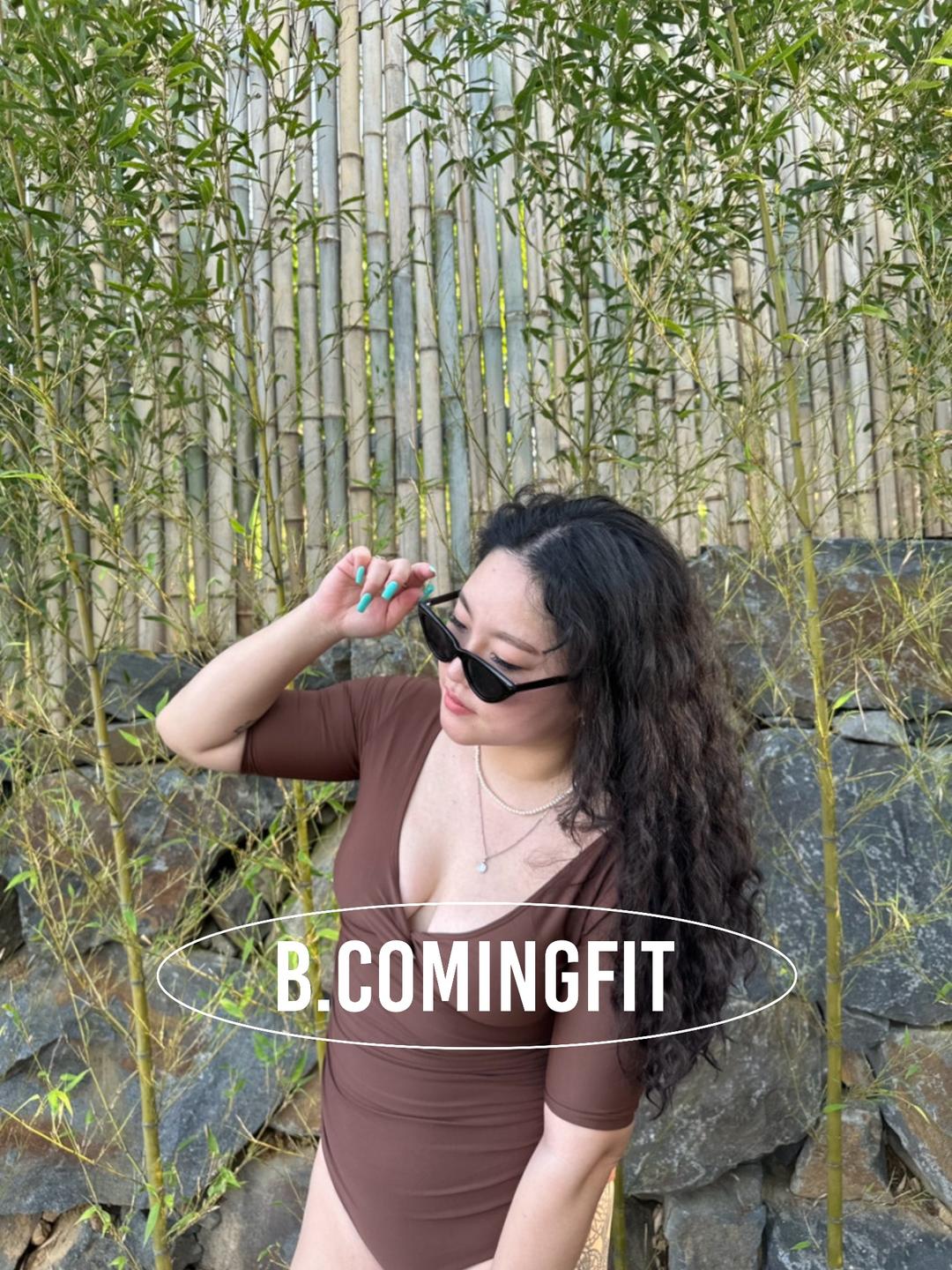 #0076 5부소매 브이넥 빅사이즈 모노키니 수영복 (M-XL)