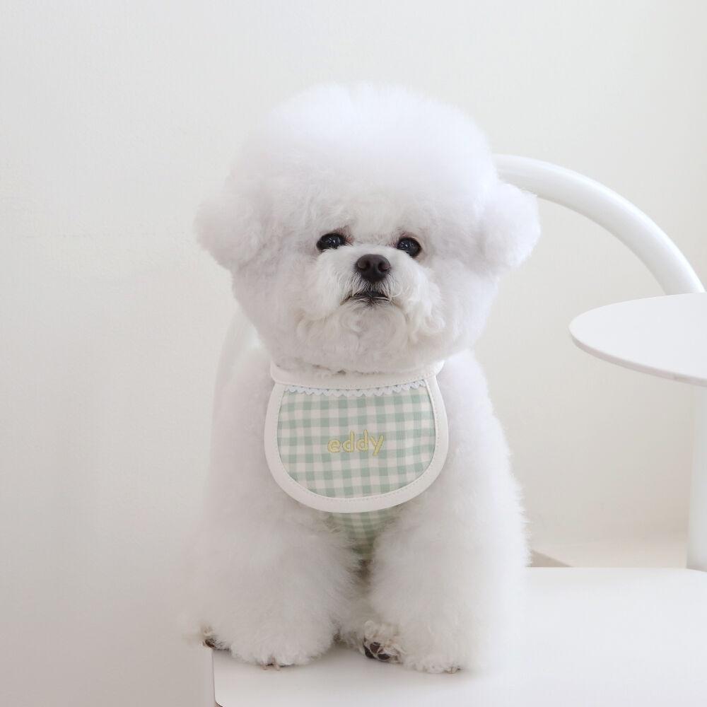 쉬오트 투게더 체크 네이밍 빕 (민트)