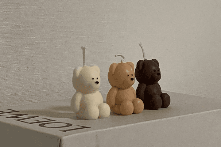 미니 곰돌이 캔들 3컬러 9가지향