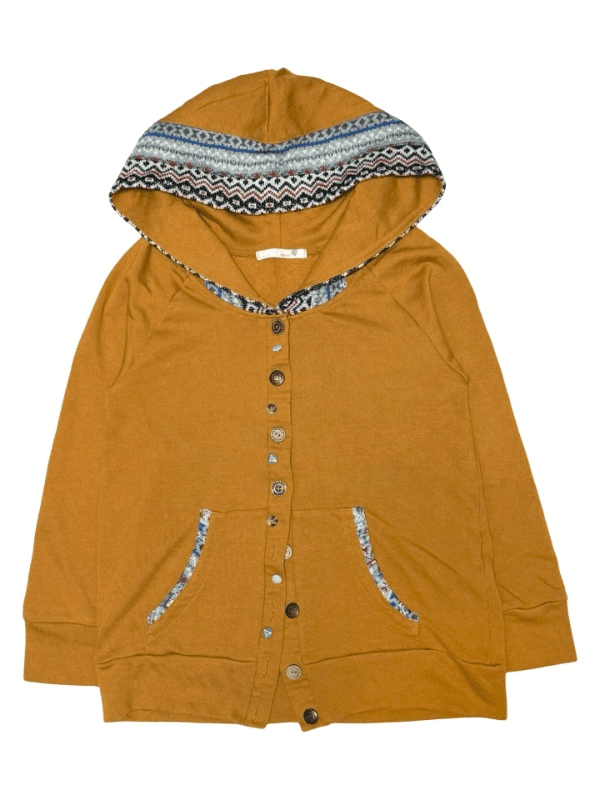 Button detail hood jacket
