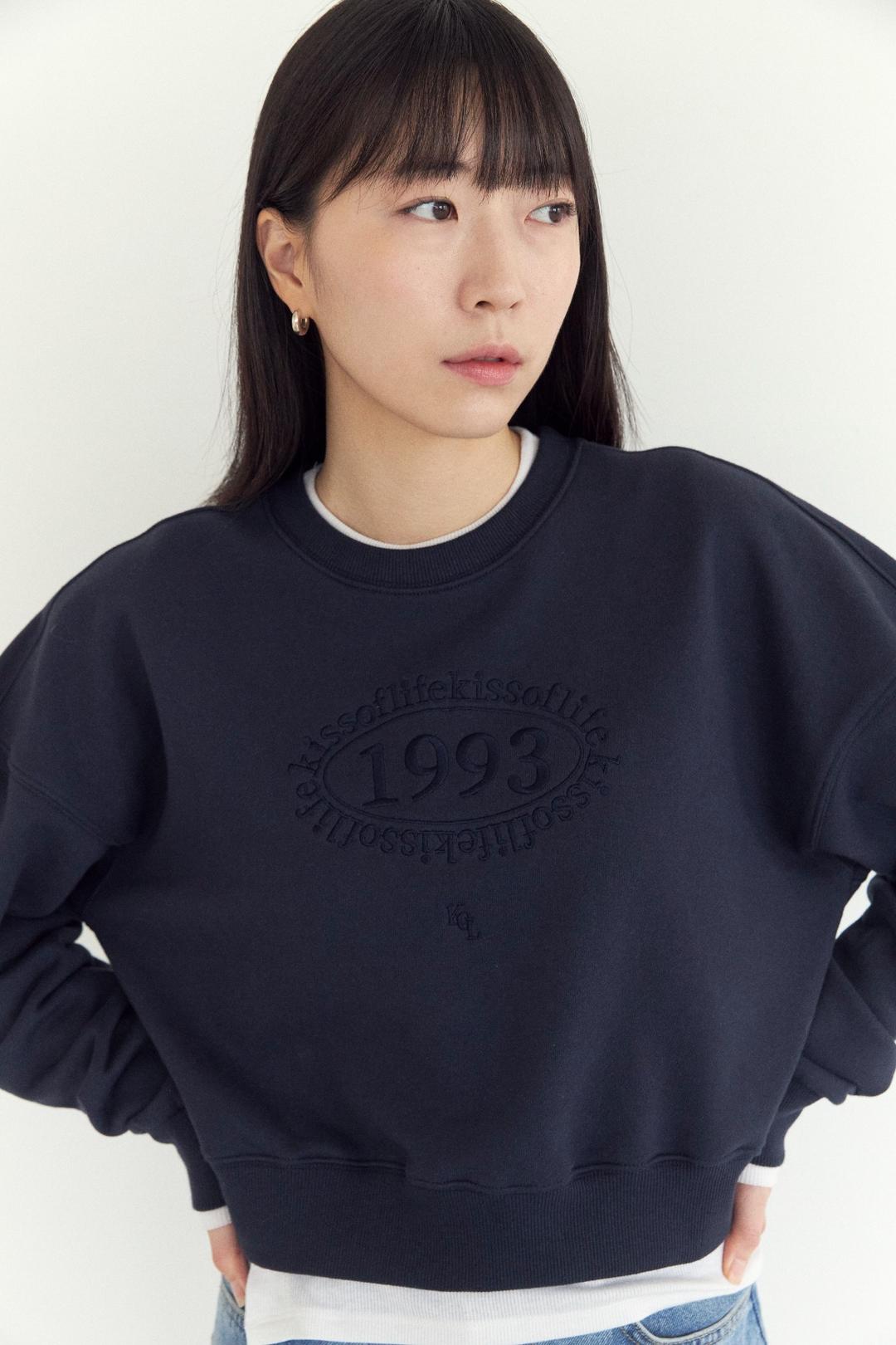 1993 Croped Sweat Shirt Navy