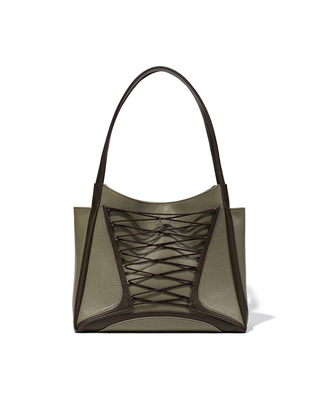 CORSET CURVE SHOULDER BAG_KHAKI