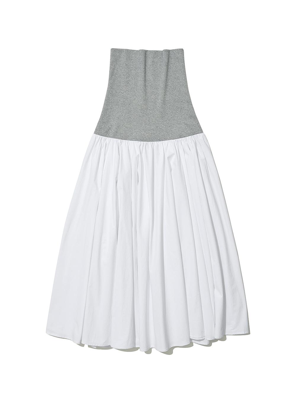 [WOMEN] VOLUME FLARE MAXI SKIRT_WHITE
