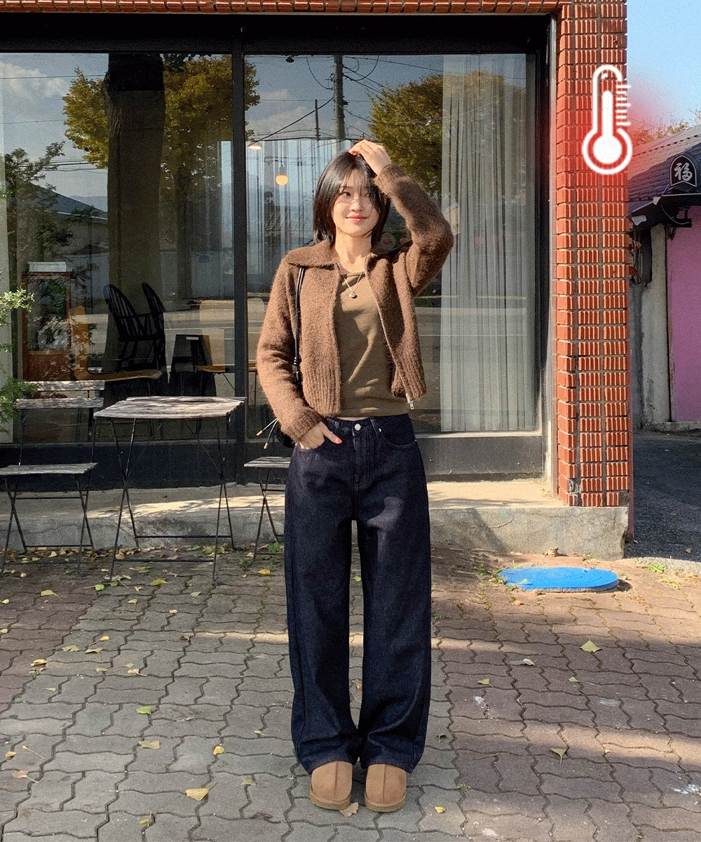 [~2XL/숏,기본,롱] 파크 논페이드 융기모 와이드 데님 팬츠