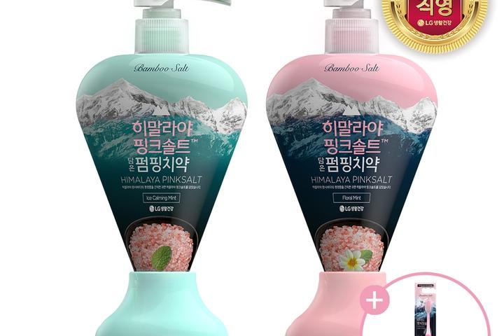 히말라야핑크솔트 펌핑치약 285gx2개 + 칫솔1개 (2종 중 택1)