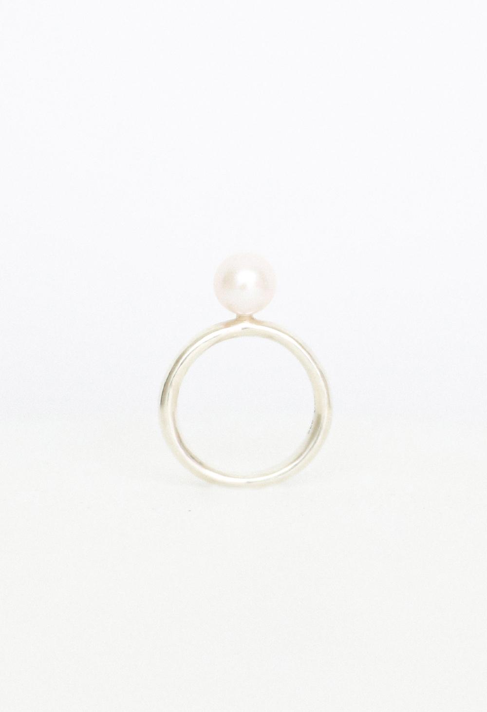 008 PLAIN BAND ring - Pearl
