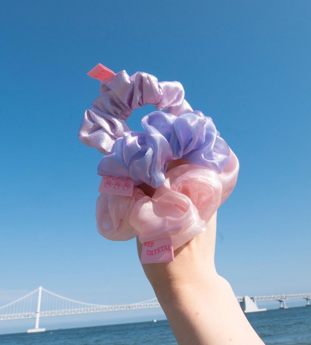 레드크리스탈 유니크 핸드메이드 글리터 헤어슈슈 곱창 10COLOR