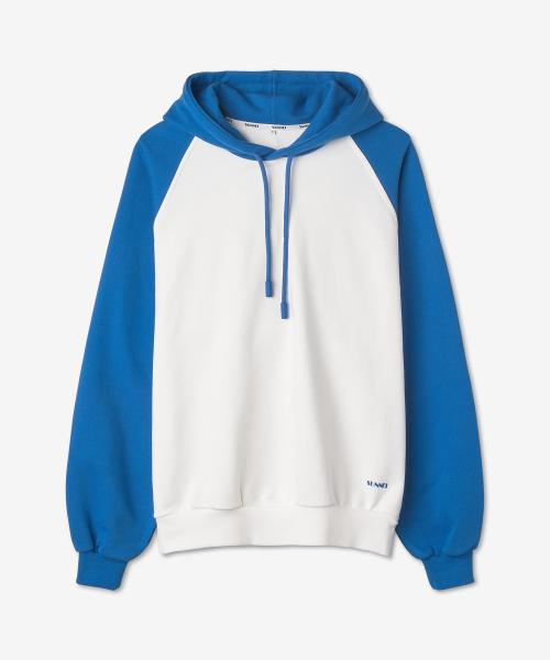 컬러 블록 드로스트링 후드 - 더스트:블루 / CRTWXJER036JER0107484