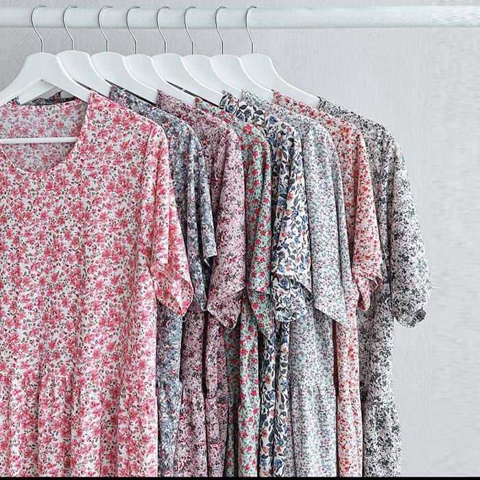 501095 원피스잠옷 냉장고 반팔 냉감 쿨 홈웨어 원피스 찰랑찰랑