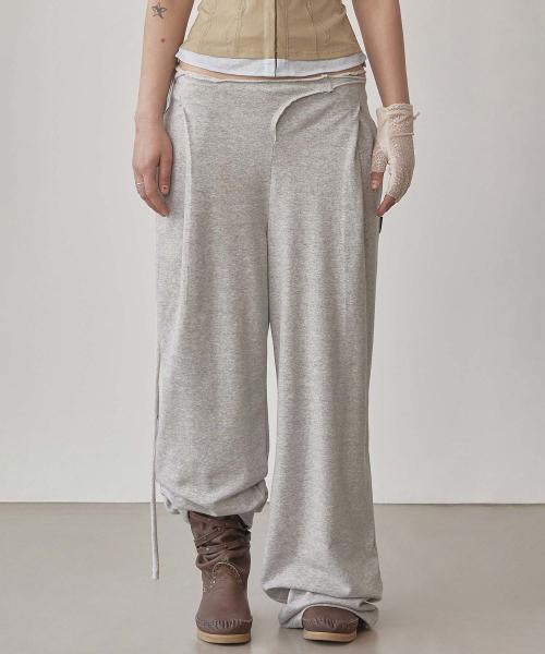 Wrap Sweatpants Melange Gray