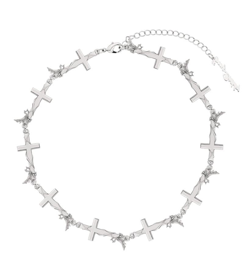 Corset cross signature necklace
