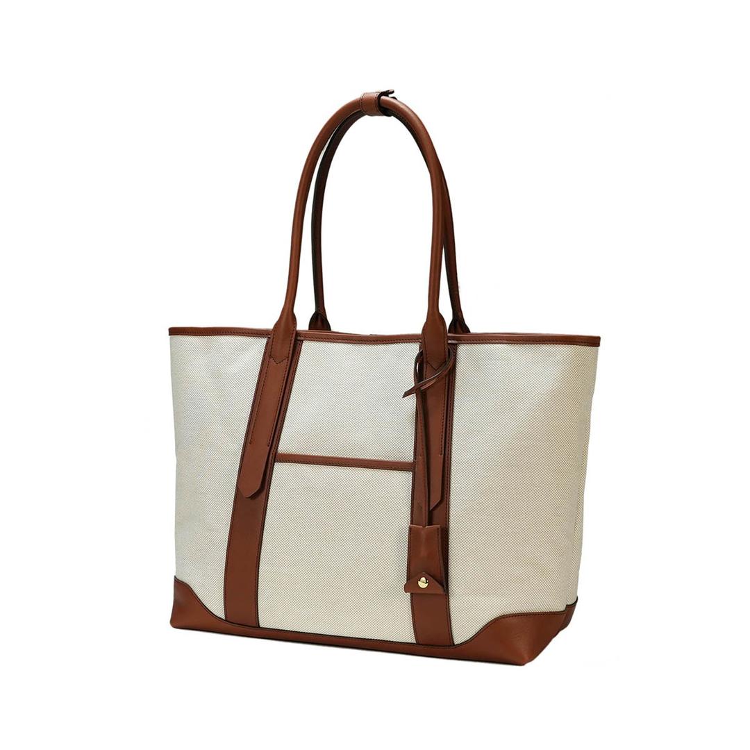 AP055 Cream Canvas Tote bag