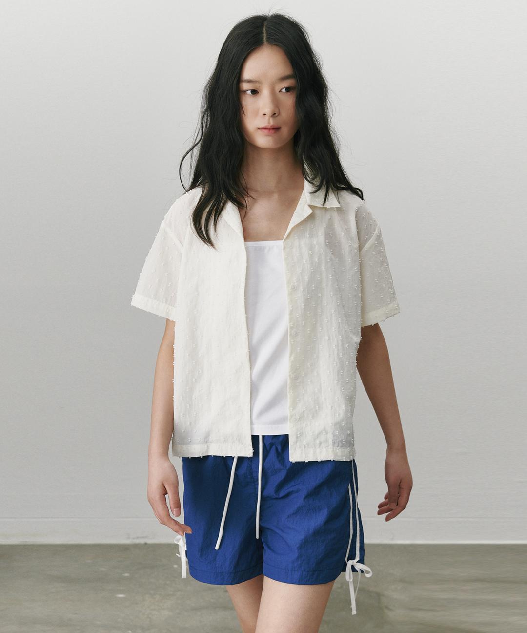 Dot opencollar shirts - Ivory