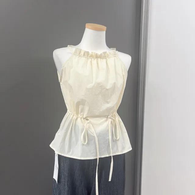 [시즌오프/당일출고] 스토퍼 나일론 셔링 홀터 스트링 나시