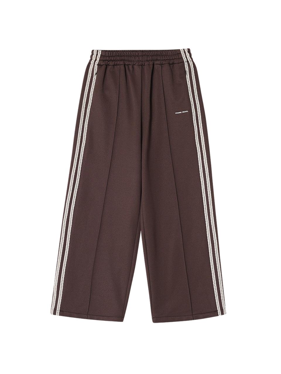 LACE LINE TRACK PANTS_BROWN