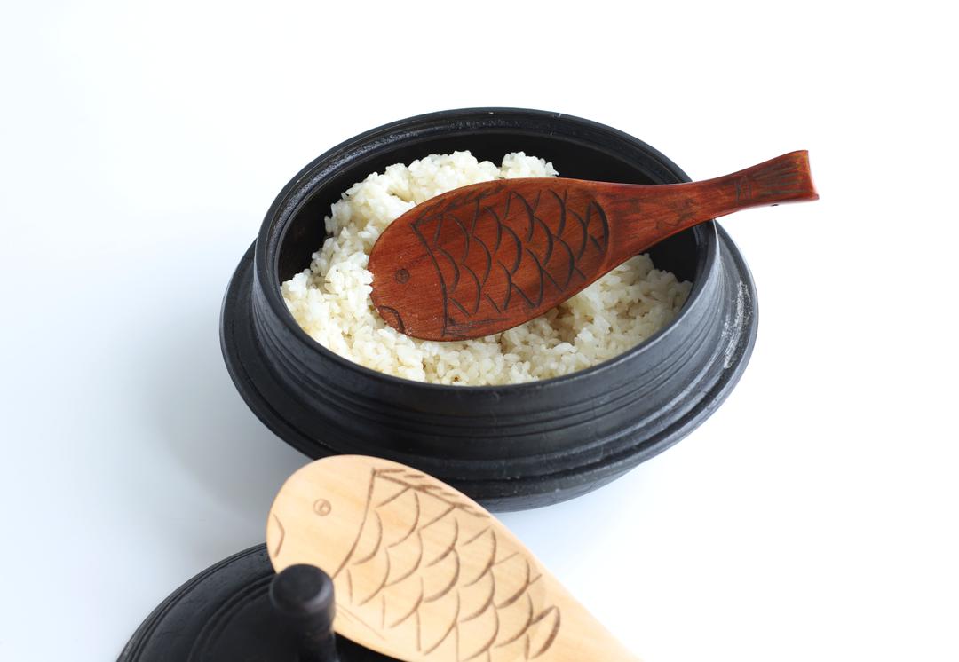 우드 천연옻칠 물고기 밥주걱 볶음주걱