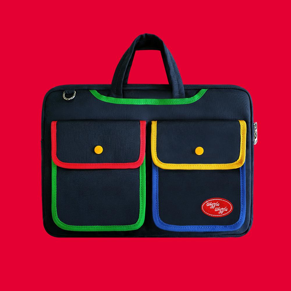 노트북 투포켓 크로스백 - Navy