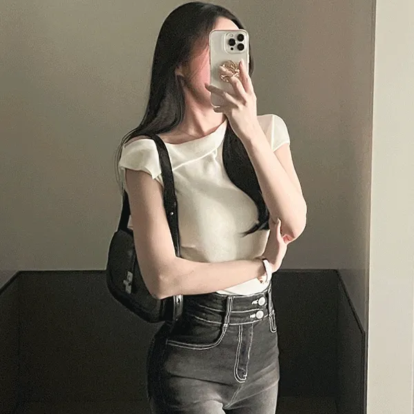 코첼 셔링 사선 니트t (3color)