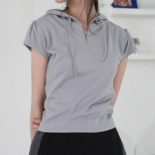 지퍼 플라이 후드티셔츠