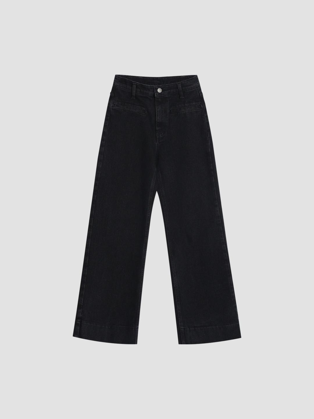 린느 흑청 포켓 부츠컷 데님