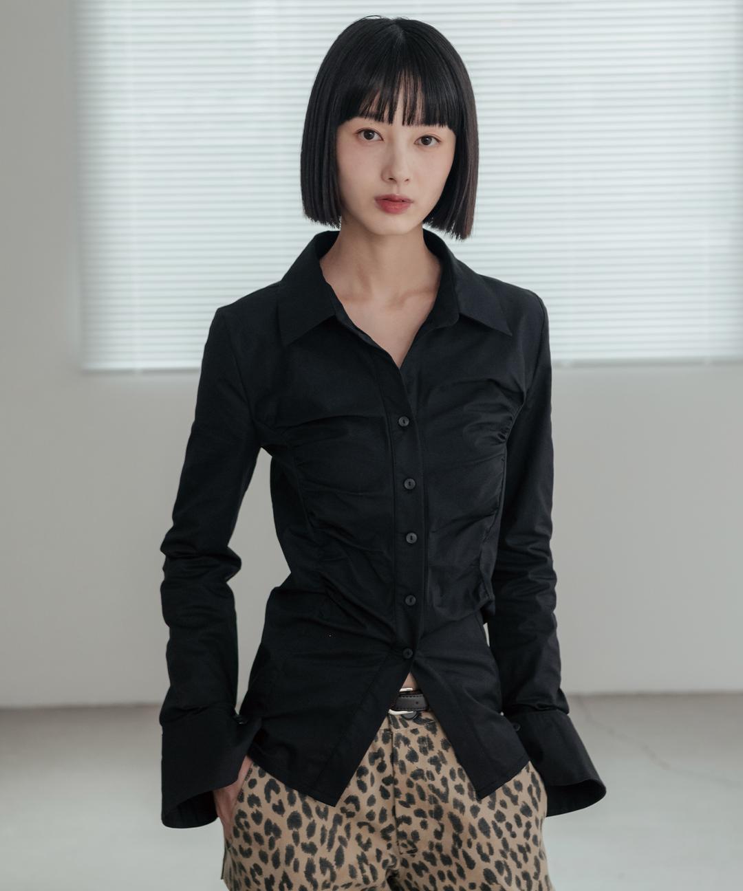 셔링 슬림핏 셔츠