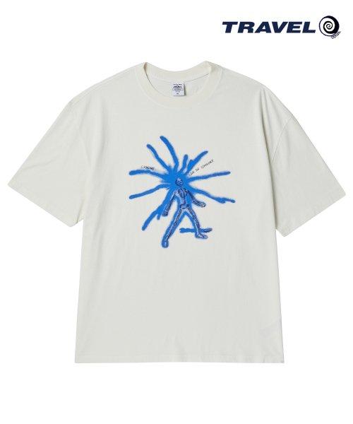 쇼크 스켈레톤 피그먼트 오버핏 반팔티 크림