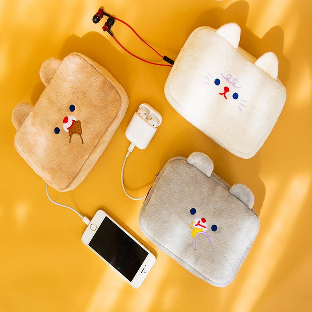 귀여운 동물 사각 스마트 충전 파우치