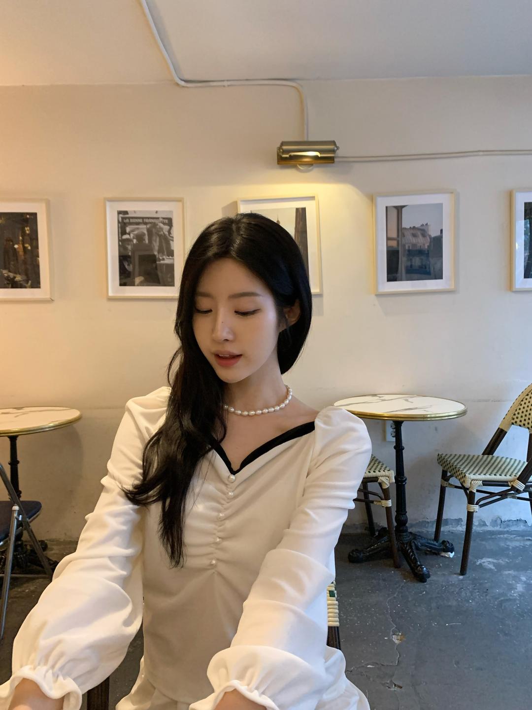 pearl heart velvet blouse_ivory