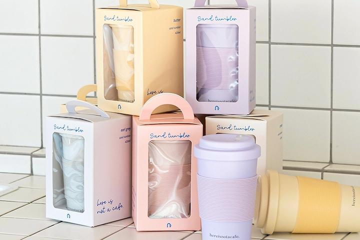 (선물추천) 파스텔톤 리유저블 텀블러 & 파우치 & 세척솔 &유리컵