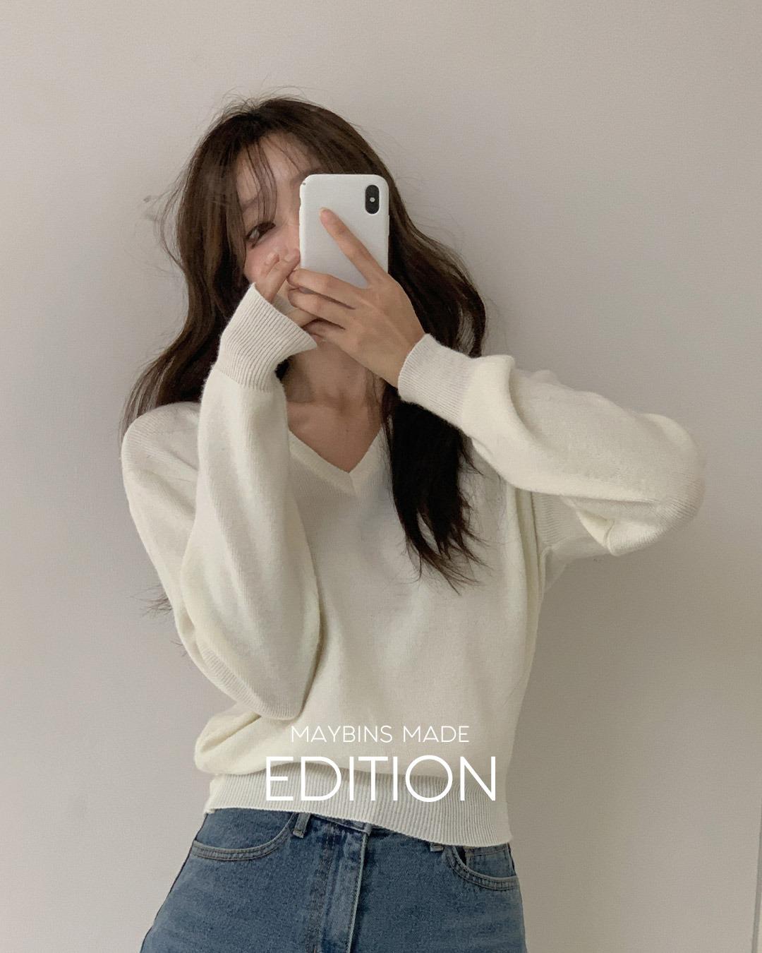 [무료배송/MADE]포셀 브이넥 니트