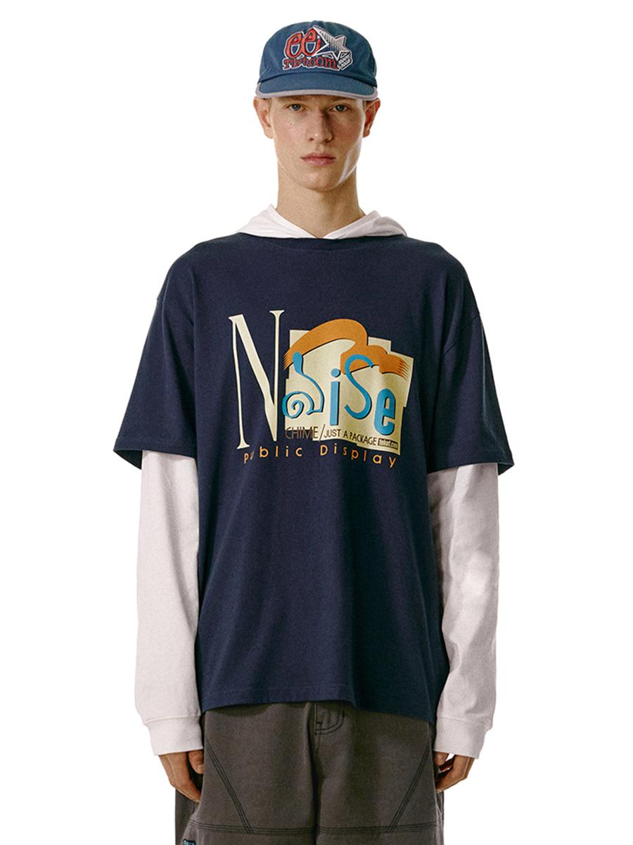 Noise Layered Hooded Tee Navy