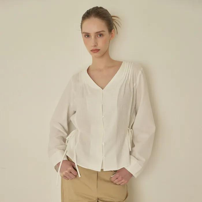 Ribbon flare blouse [ White ]