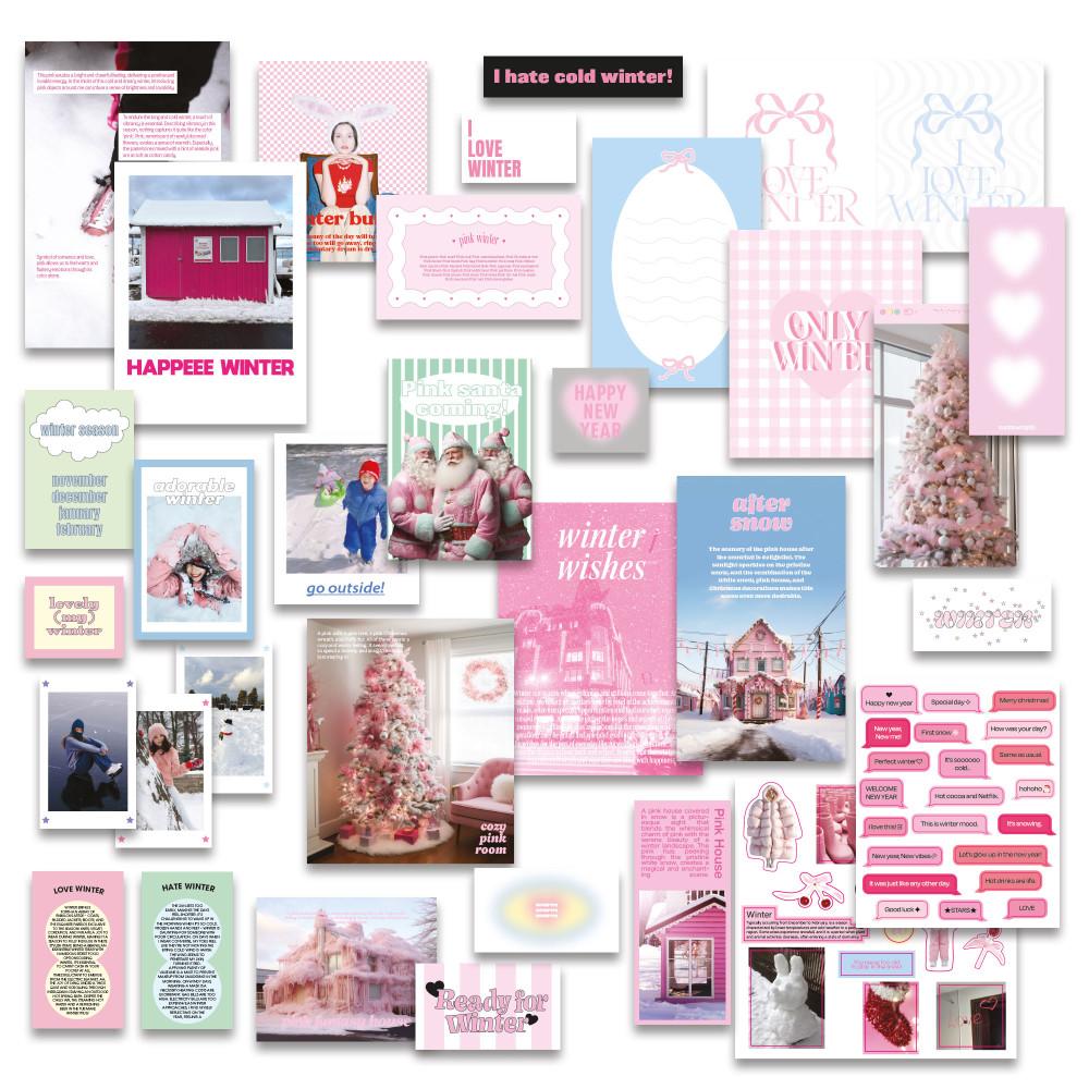 pink winter pack  핑크 윈터 팩 겨울스티커 핑크 스티커 핑크겨울 분홍